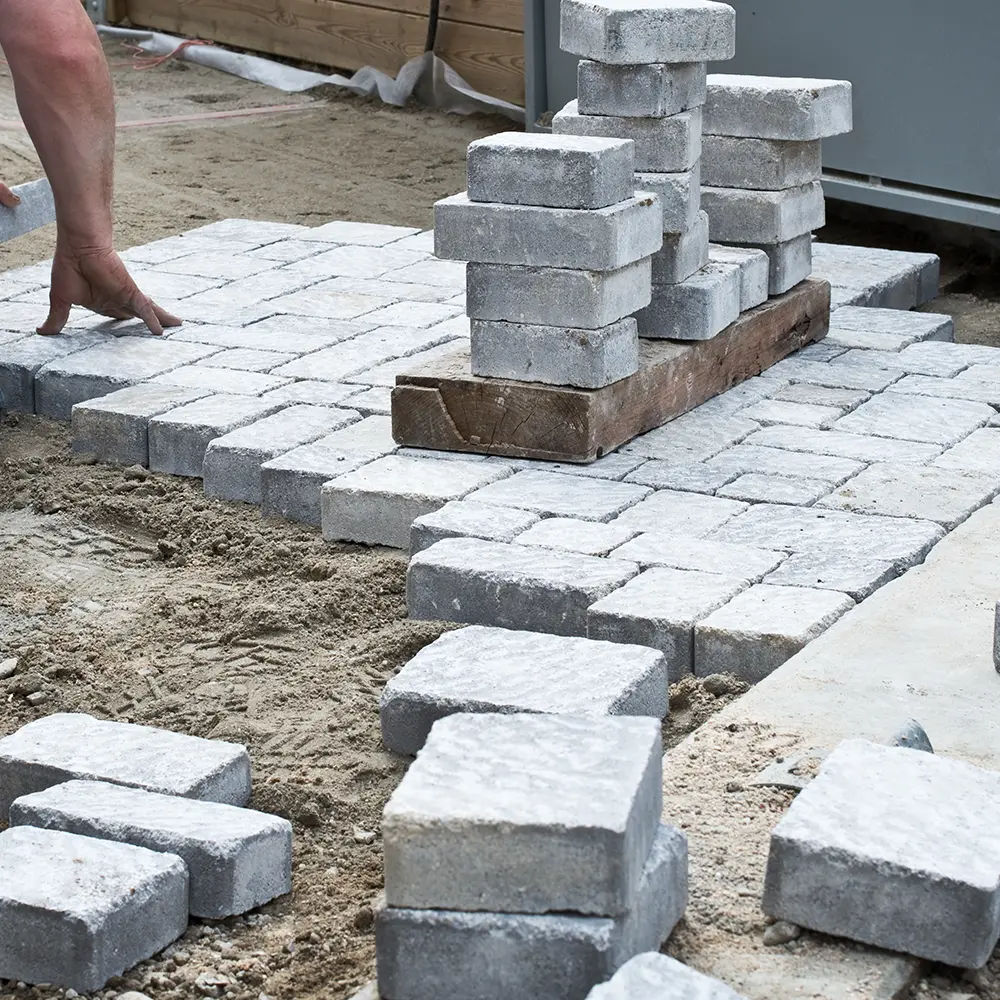 Pose de pavé pour une allée