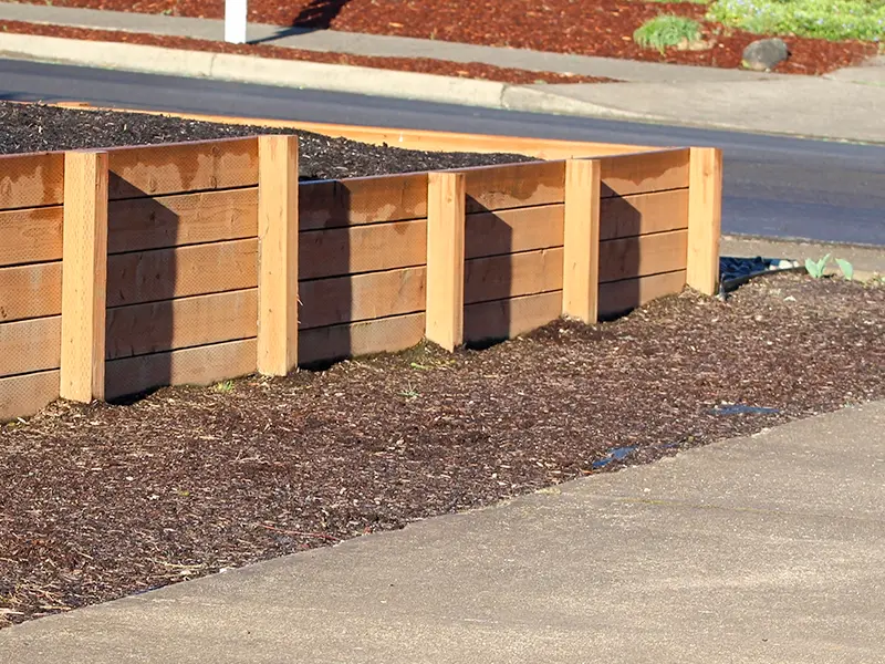 Mur de soutènement en bois