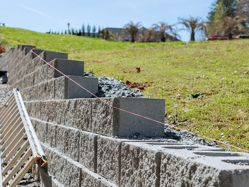 Mur de soutènement en bloc